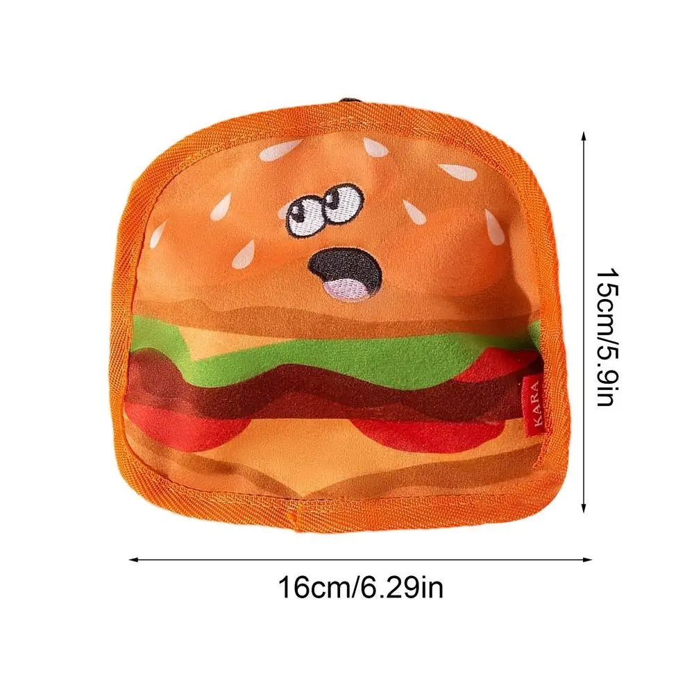 Hamburger Dog Toy Simulation French Fries Soft Plush Molar Toys With Sound Food Design Pet Teeth Hamburger Chew Novelty Toy Bite