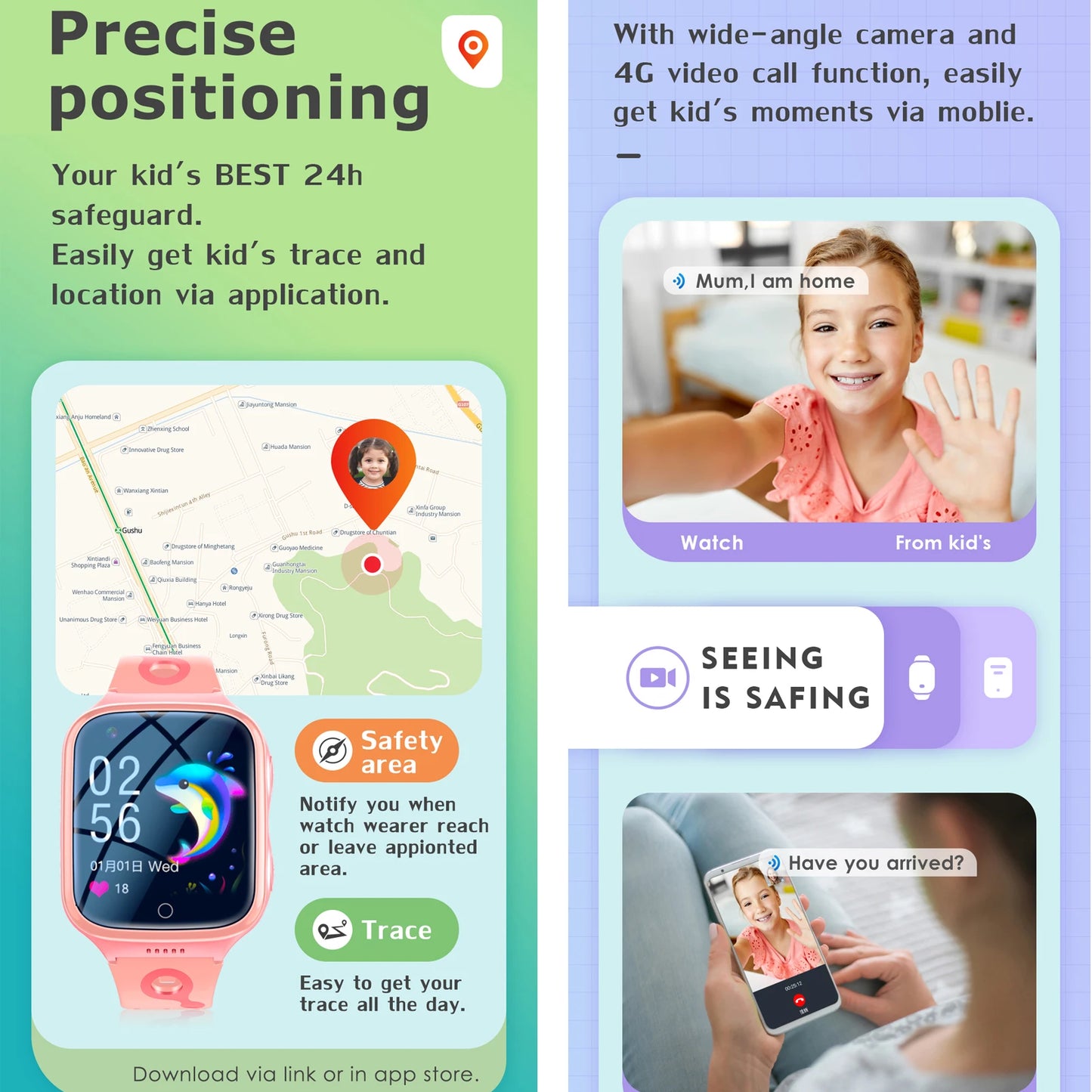 4G Kids Smart Watch GPS SOS Global Positioning System IP67 Waterproof Video Phone Call Trace Android Smartwatch