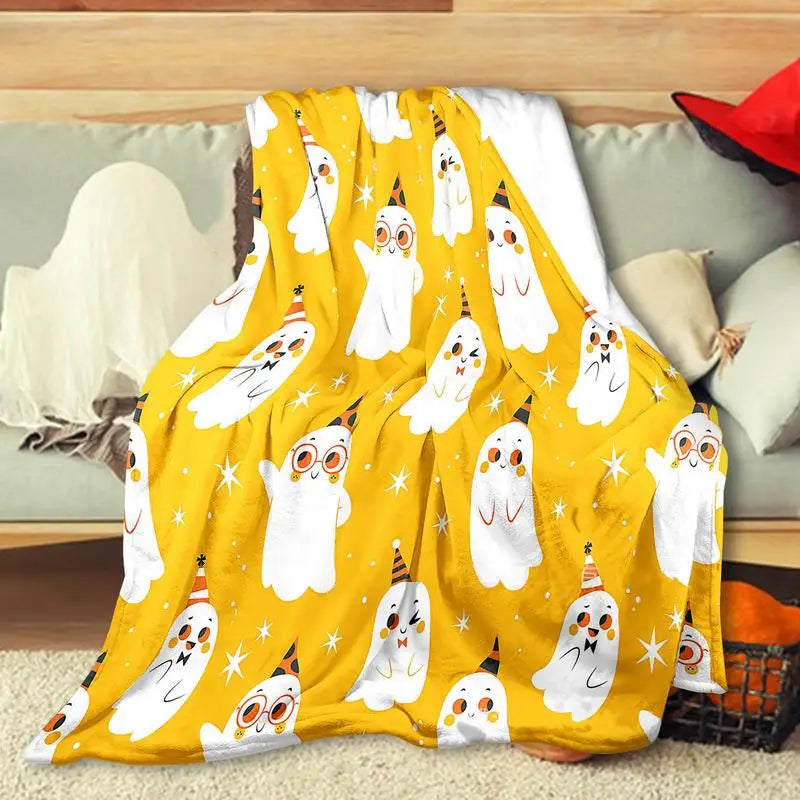 Ghost Blanket Throw Cute Cozy Ghost Blanket Halloween Bedding Ghost Bedding Lightweight Halloween Blankets For Kids Women Adults