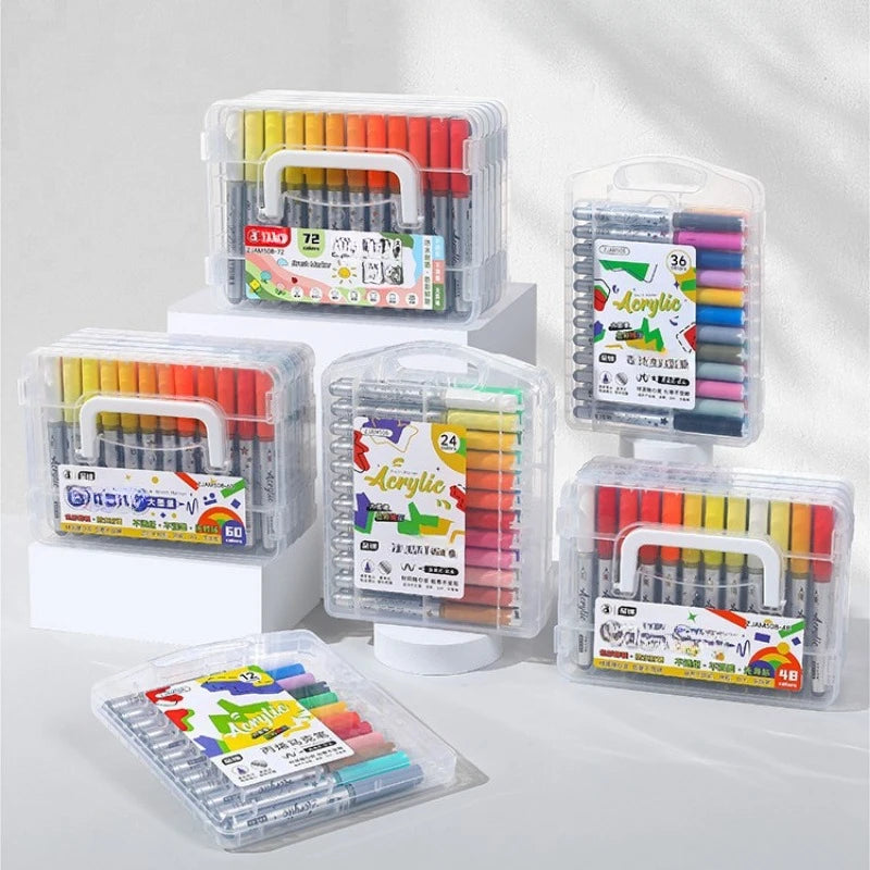 1BOX Marker Acrylic Graffiti Waterproof Sketch Oily Alcohol Based Pens Stationery School Office Art Supplies