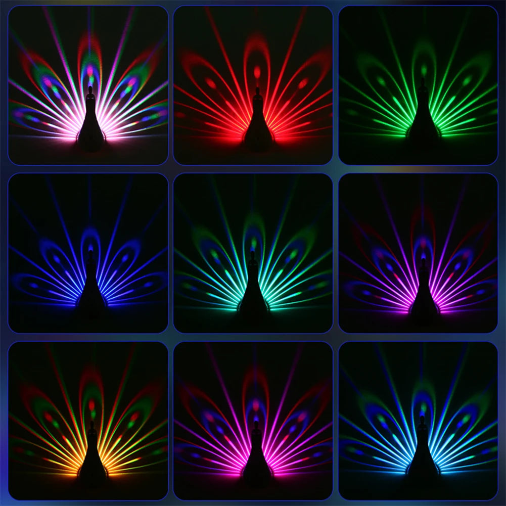 Creative LED Peacock Projection Lamp Remote Control Atmosphere Lamp Wall Lamp Bedside Lamp for Home Bedroom Bedside Wall Decor