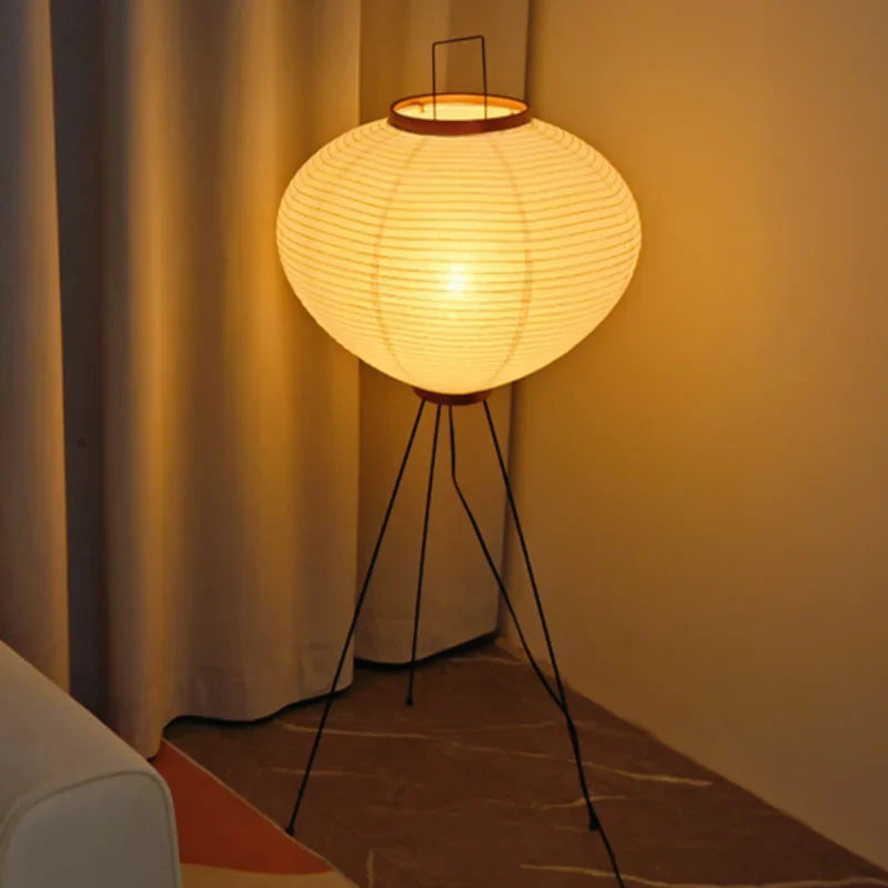 Japanese Wabi Sabi Noguchi Rice Paper Lamp Nordic Retro Living Room Bedroom Home Decoration Bedside Standing Lamp