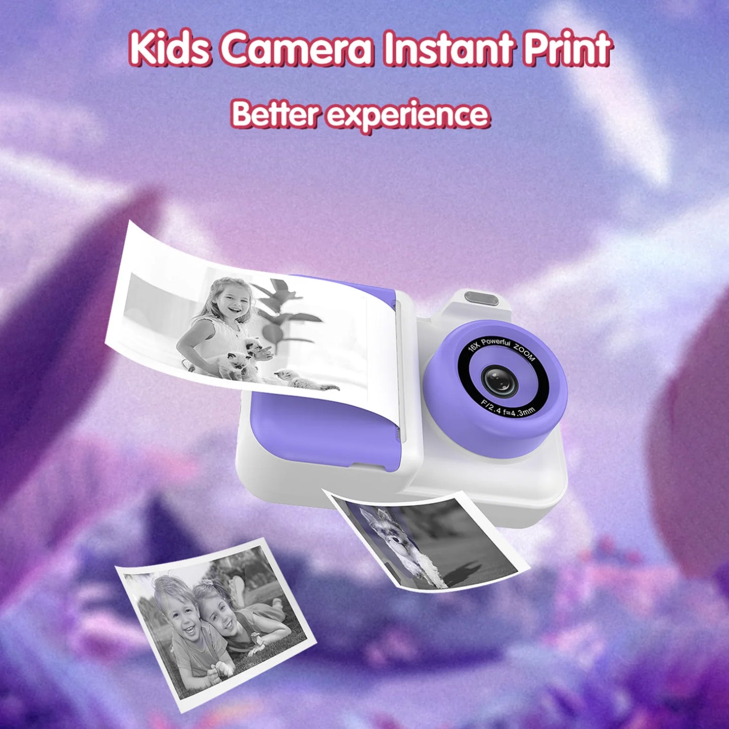 Children Camera Instant Print Camera For Kids Dual Lens Video Recording Photo Thermal Printing Mini Digital Camera With 32G Card