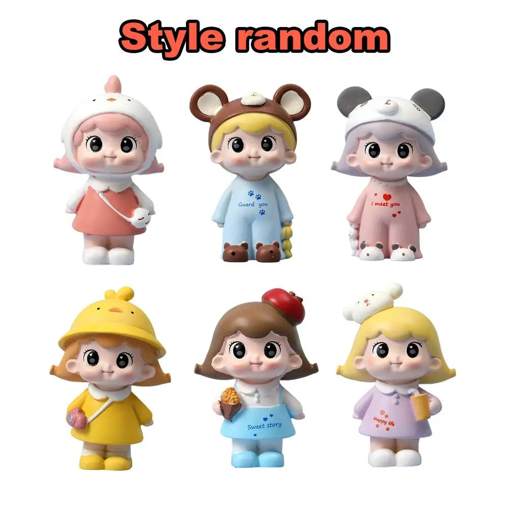 Cute Girl Action Figure Resin Figure Dolls Collectible Toy For Girls And Women Creative Cartoon Toy For Desktop Car Decoration