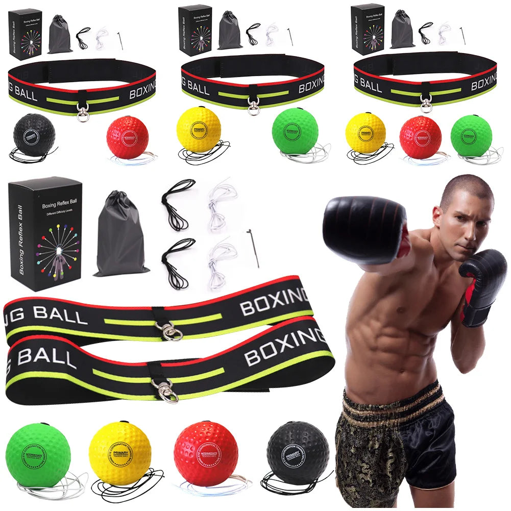 Muay Thai Hand Eye Training Punch Ball Boxing Speed Ball with Headband Punching Speed Reaction Muay Thai Boxeo Fitness Equipment