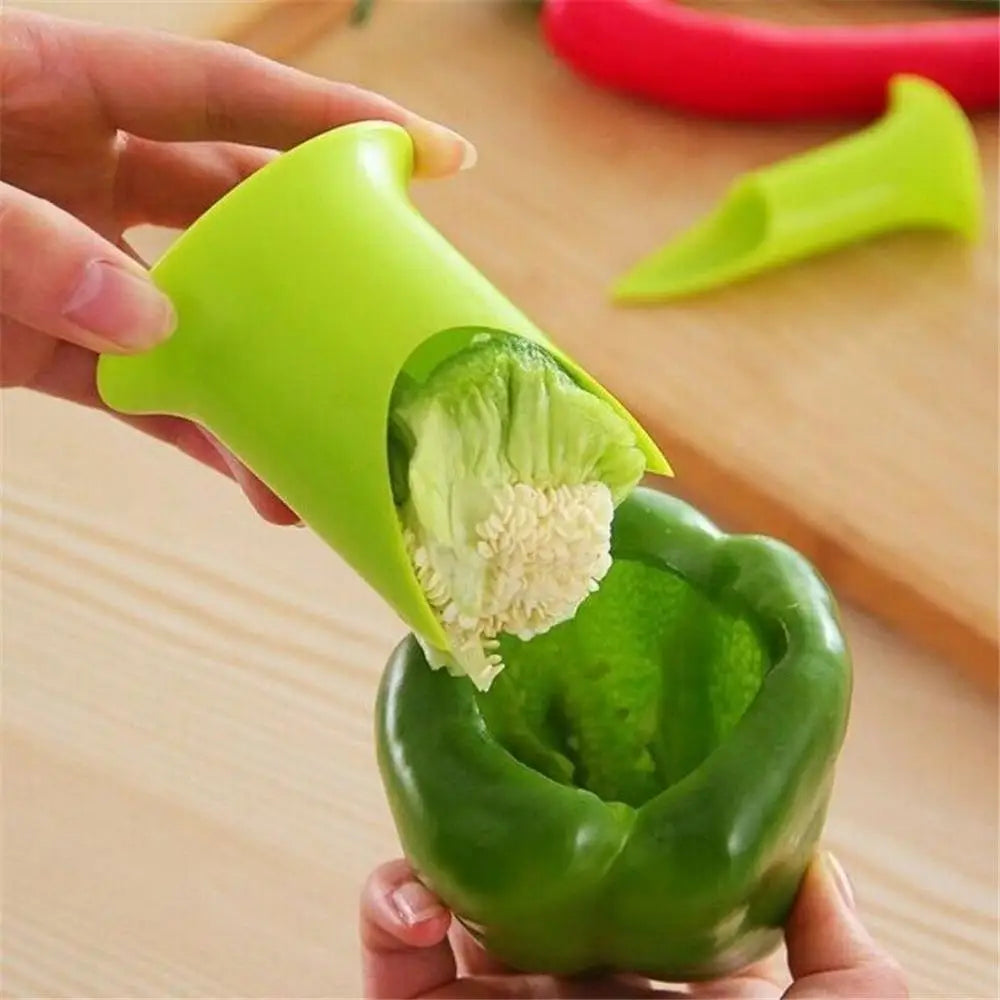 Slicer Vegetable Cutter Random Pepper Fruit Tools Cooking Device 2pcs Kitchen Seed Remover Creative Corer Cleaning Coring Gadget