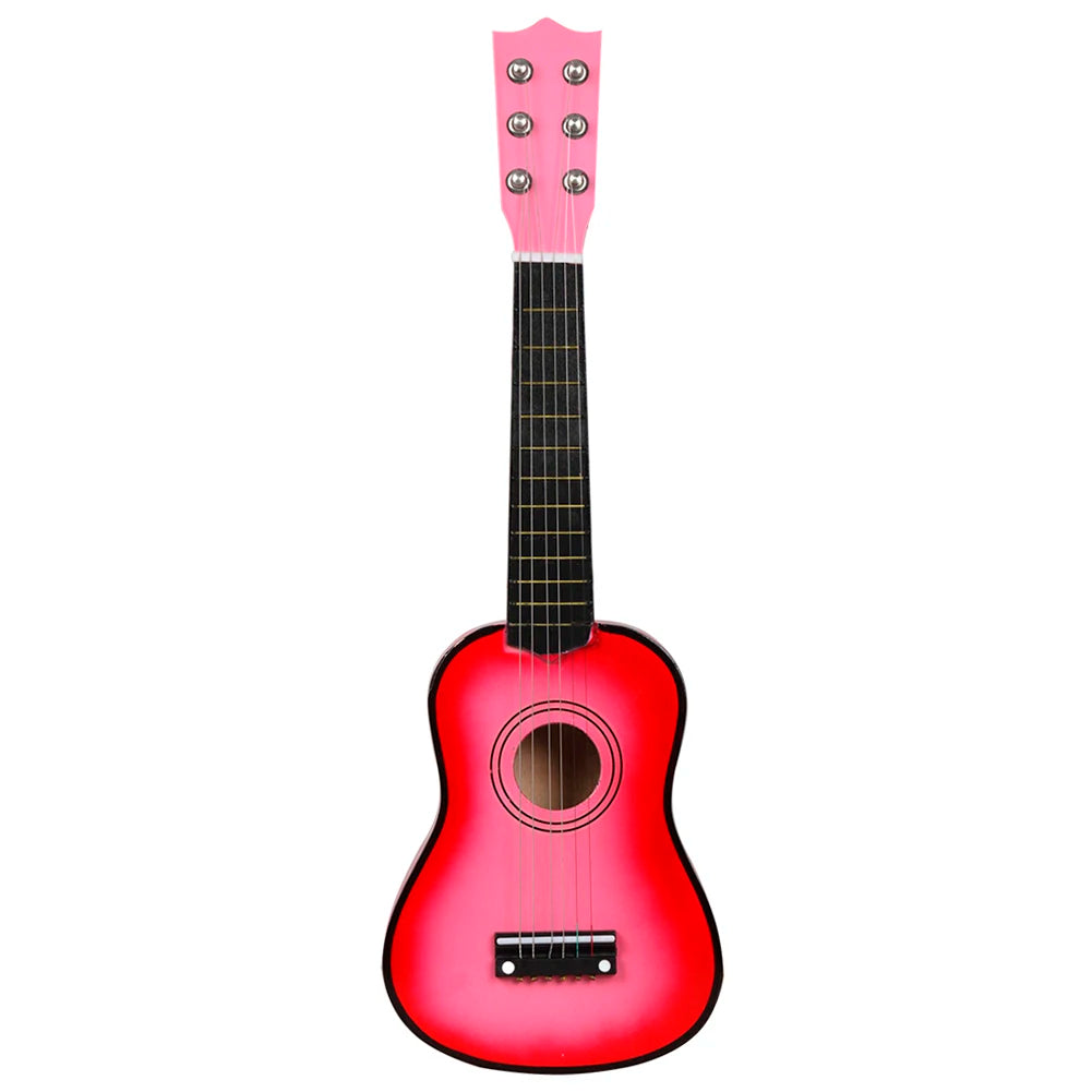 21 Inch Acoustic Guitar Ukulele for Beginners 6 Strings Basswood Guitar with Picks for Children Kids Beginners