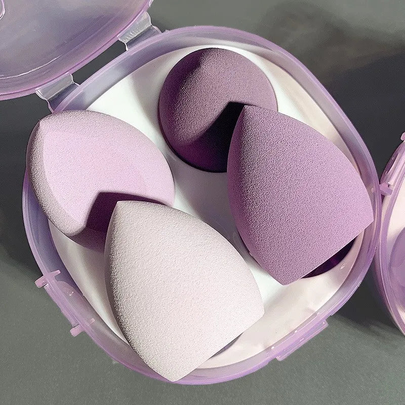 4Pcs Makeup Sponge Powder Puff Dry & Wet Combined Beauty Cosmetic Ball Powder Puff Bevel Cut Make Up Sponge Foundation Tools