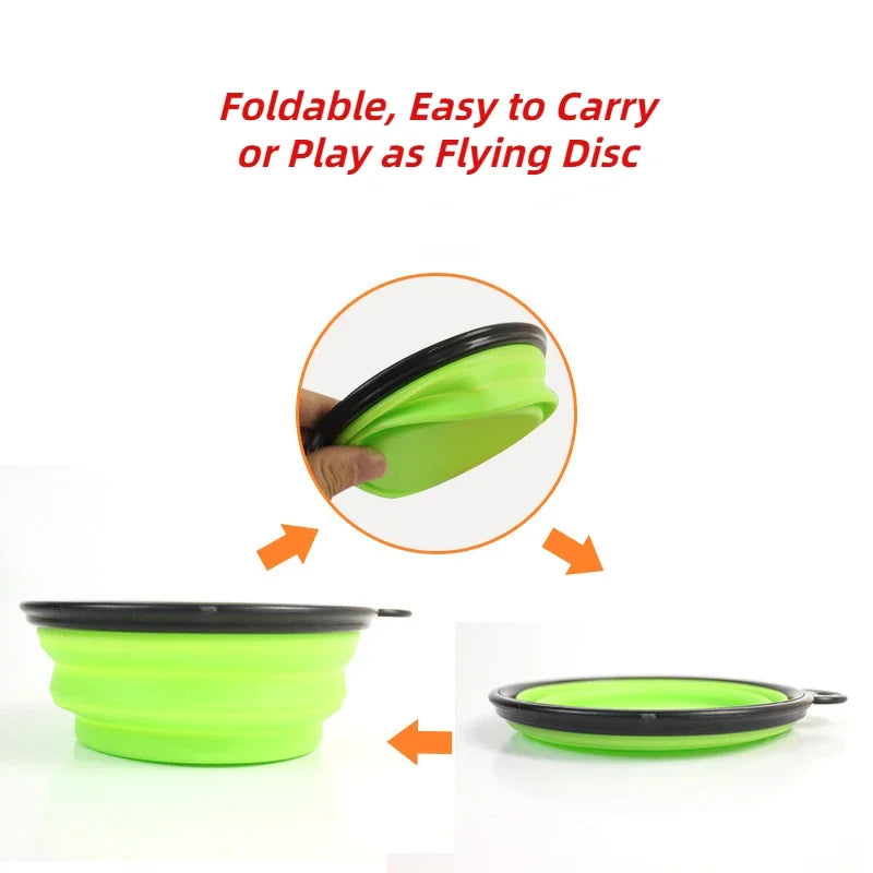 New 1000ml Large Collapsible Dog Pet Folding Silicone Bowl Outdoor Travel Portable Puppy Food Container Feeder Dish Bowl