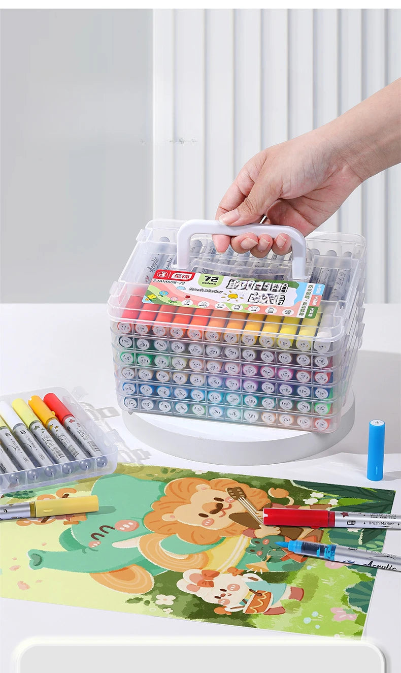 1BOX Marker Acrylic Graffiti Waterproof Sketch Oily Alcohol Based Pens Stationery School Office Art Supplies