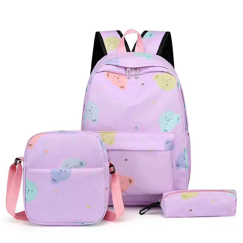 Women School Backpacks Schoolbag Canvas 4in1 For Teenagers Girls Student College Book Bag Satchel CasualBolsas Mochilas