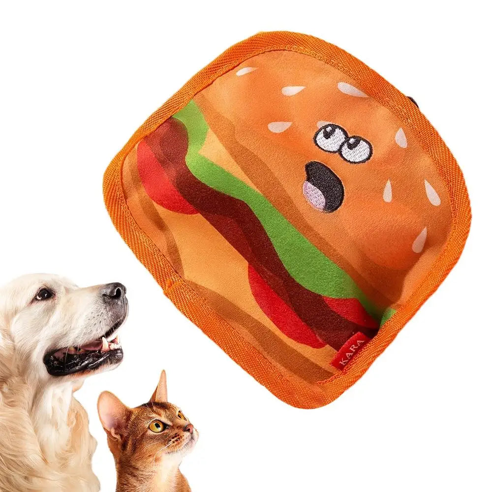 Hamburger Dog Toy Simulation French Fries Soft Plush Molar Toys With Sound Food Design Pet Teeth Hamburger Chew Novelty Toy Bite