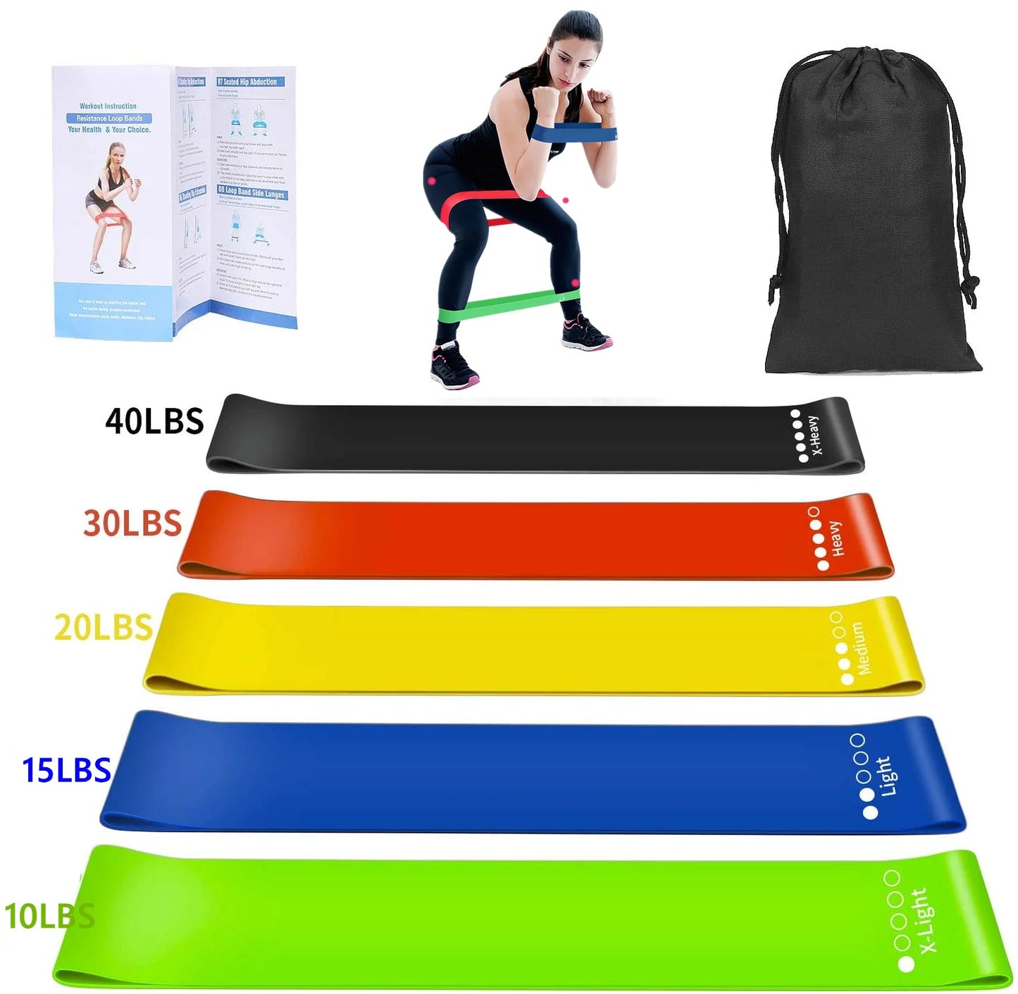 Training Fitness Exercise Gym Strength Resistance Loop Bands for Legs and Butt Pilates Sport Yoga Crossfit Workout Equipment