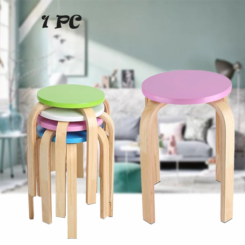 Anti-Slip Bent Wood Stacking Stool Candy Color Home Furniture Kids Room Decor Bentwood Stool Stool Kids Stool Wooden Stool