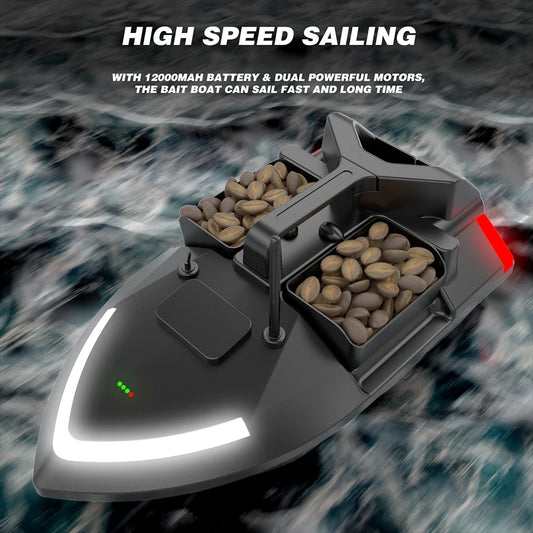 GPS Fishing Bait Boat 500m Remote Control Bait Boat Dual Motor Fish Finder 2KG Loading Support Automatic Cruise/Return/Route