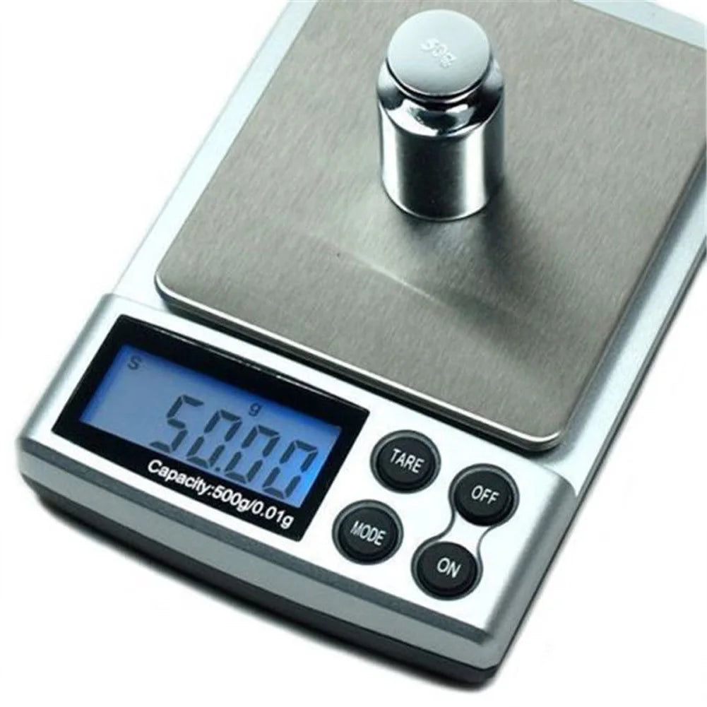 500gx0.01g Gram Weight Scales LCD Display Gold Silver Jewelry Scale High Precision Kitchen Scales for Diamond Weighting