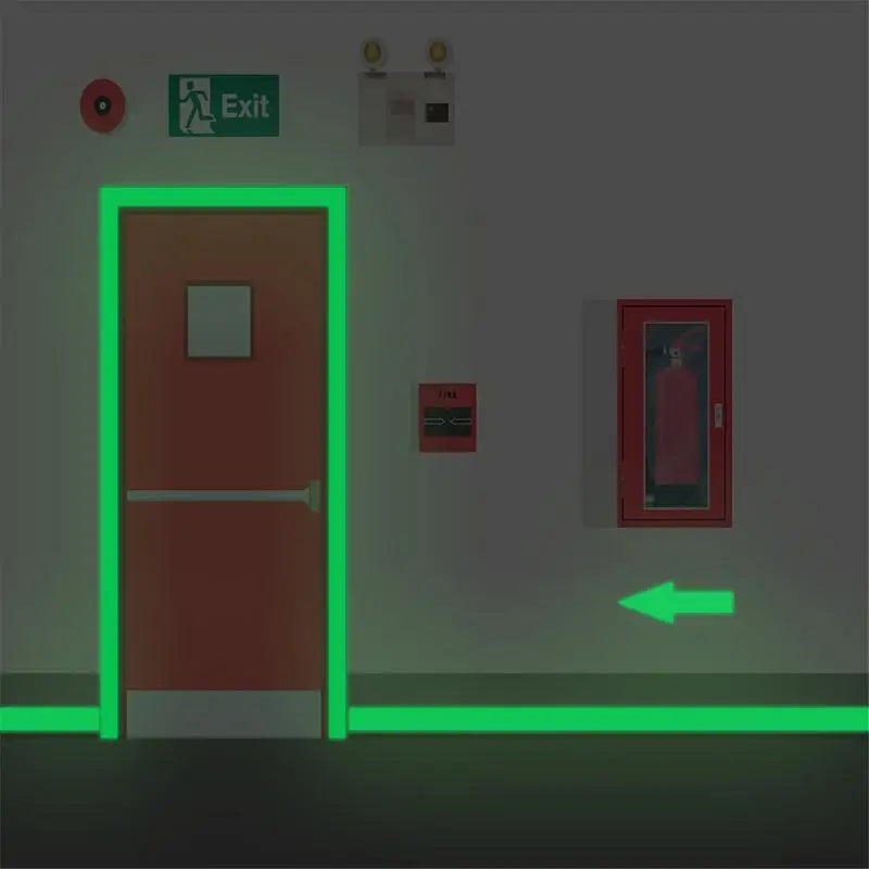 Self-adhesive Night Vision Warning Safety Security Fluorescent Tapes Home Decoration Green Glow In The Dark Adhesive Tape