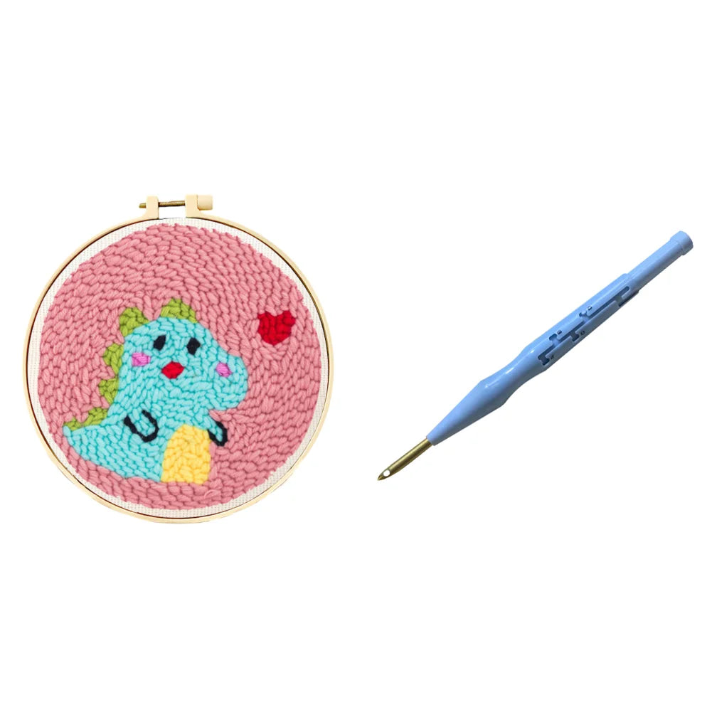 DIY Funny Needlework Kit Handcraft Punch Needle Kits Punch Needle Embroidery Starter Kits for Adults Beginner Kids Starter