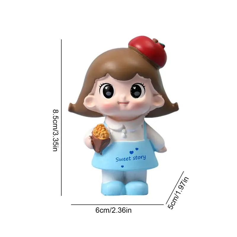 Cute Girl Action Figure Resin Figure Dolls Collectible Toy For Girls And Women Creative Cartoon Toy For Desktop Car Decoration