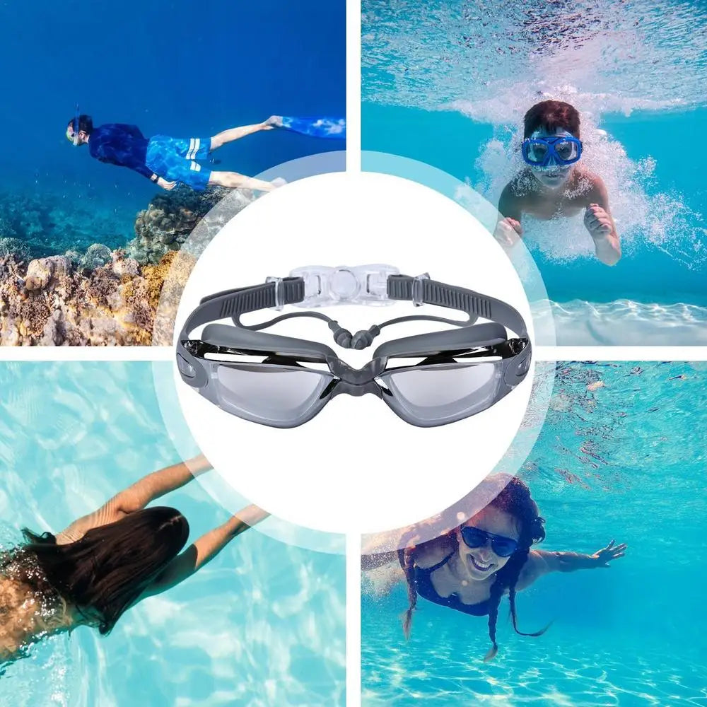 Swimming Goggles Swimming Goggles With Earplug Uv Protection Clear Anti-Fog Lenses Swim Goggles For Men Women Youth