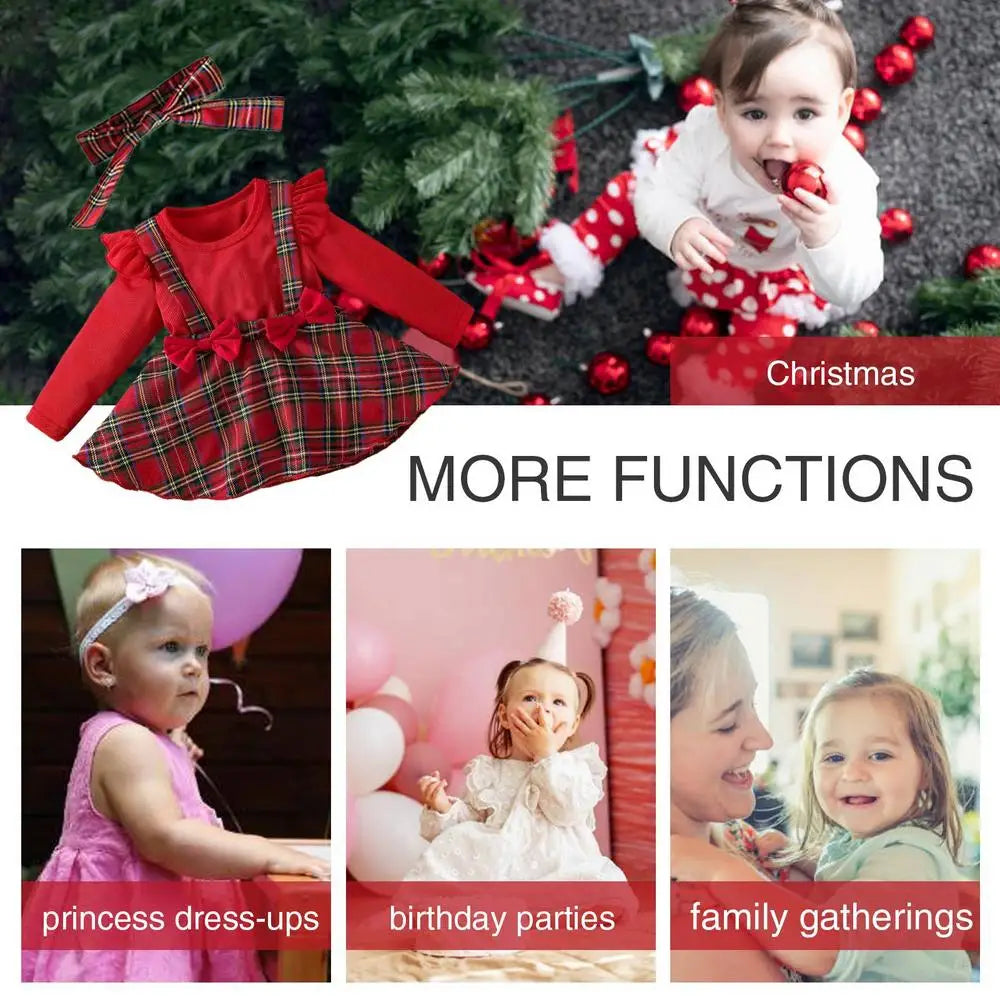 Overall Dress For Girls Christmas Plaid Kids Dress Cute Children Clothing Cotton Girls Clothes For Cold Weather