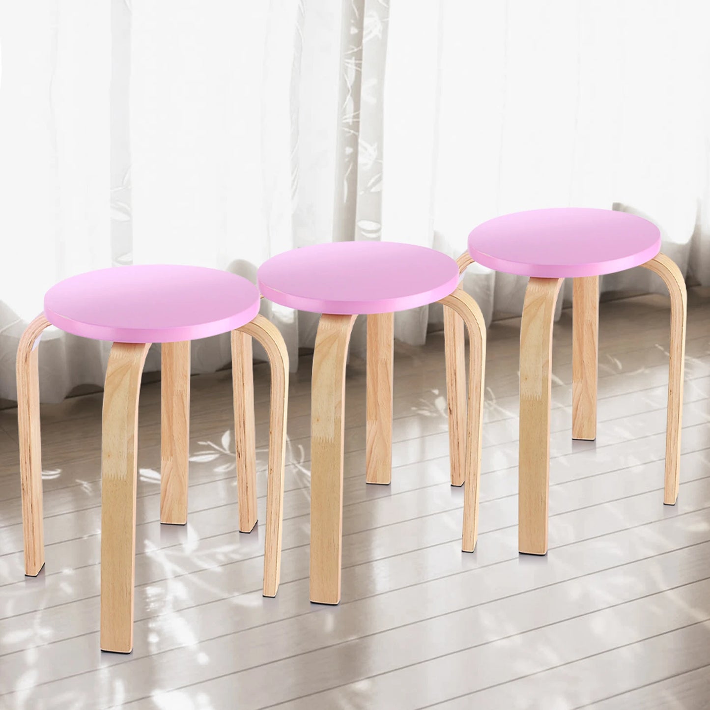 Anti-Slip Bent Wood Stacking Stool Candy Color Home Furniture Kids Room Decor Bentwood Stool Stool Kids Stool Wooden Stool