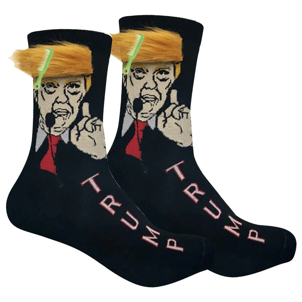 2024 President Donald Trump Spoof Funny Socks Streetwear Hip Hop Crew Socks Donald Trump Socks Novelty Funny Socks for Men Women