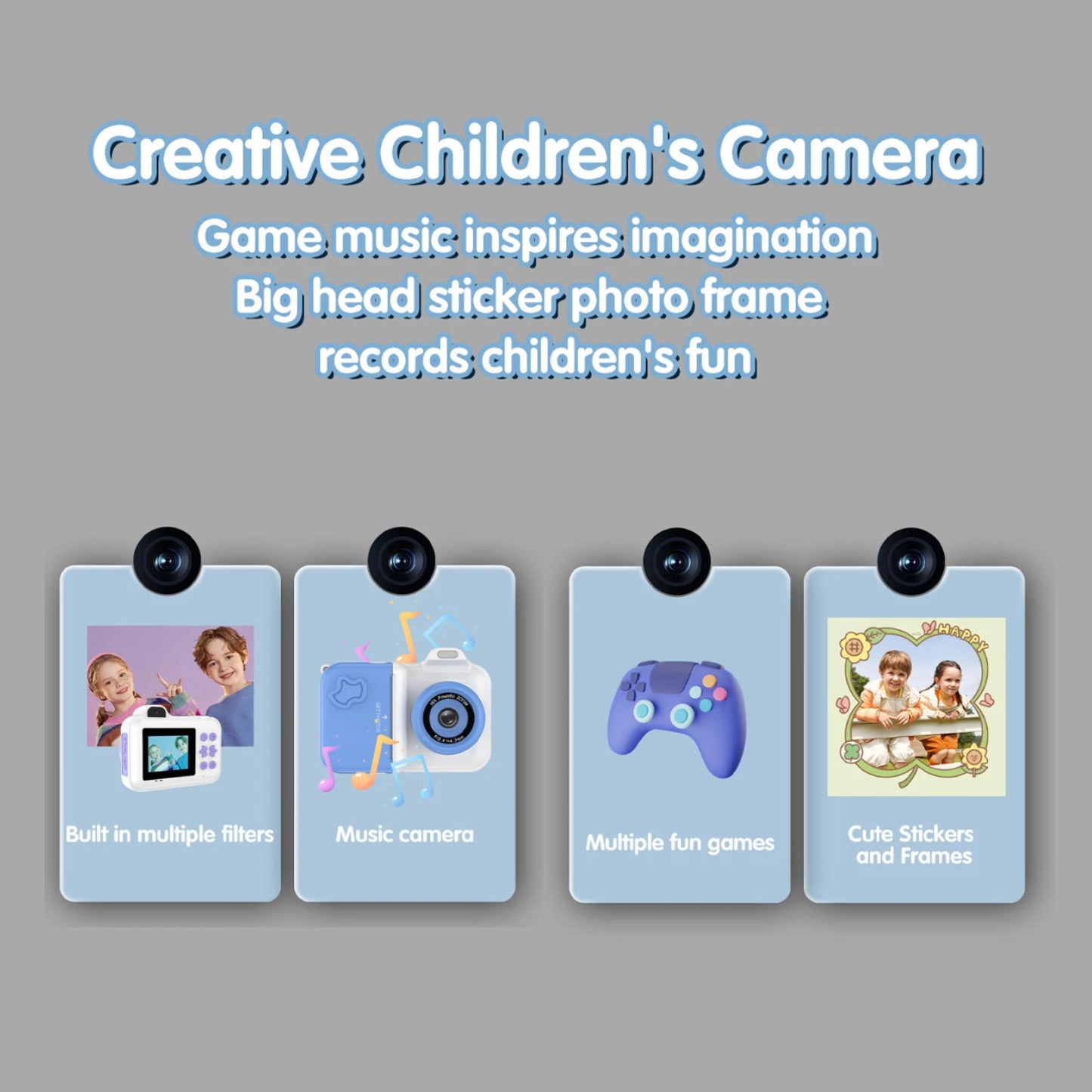 Children Camera Instant Print Camera For Kids Dual Lens Video Recording Photo Thermal Printing Mini Digital Camera With 32G Card