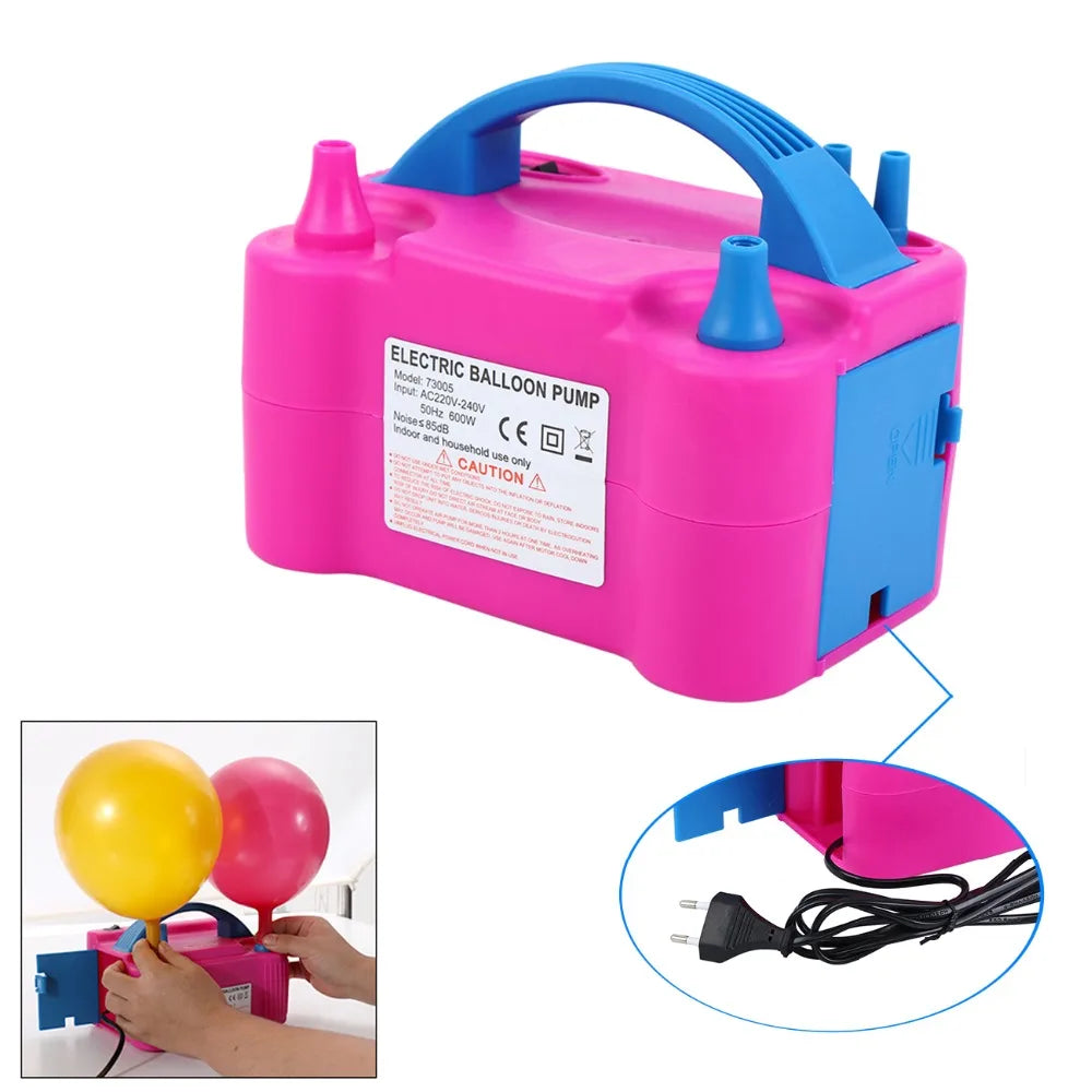 220V Balloon Air Pump Electric High Power Two Nozzle Air Blower Balloon Portable Inflatable Pump For Home Wedding Party