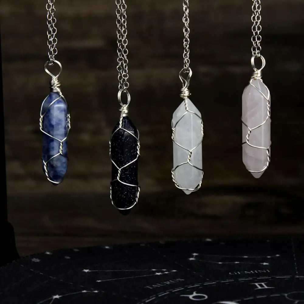 Rough Crystal Necklace Hexagonal Shaped Pendant Necklace For Men And Women Crystals For Jewelry Making Stone Necklaces