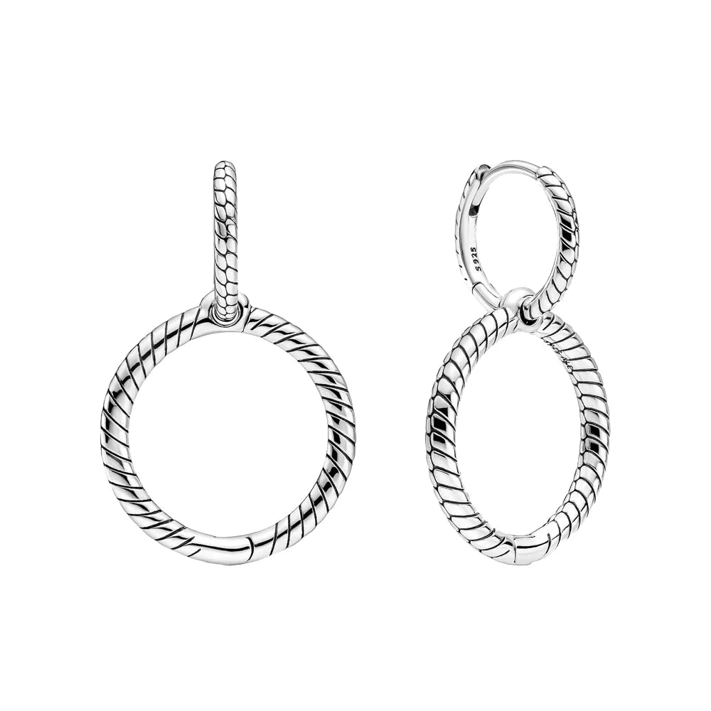 Hot 925 Sterling Silver Sparkling Double Hoop Earrings Fashion Jewelry Fit for Women Birthday Gifts