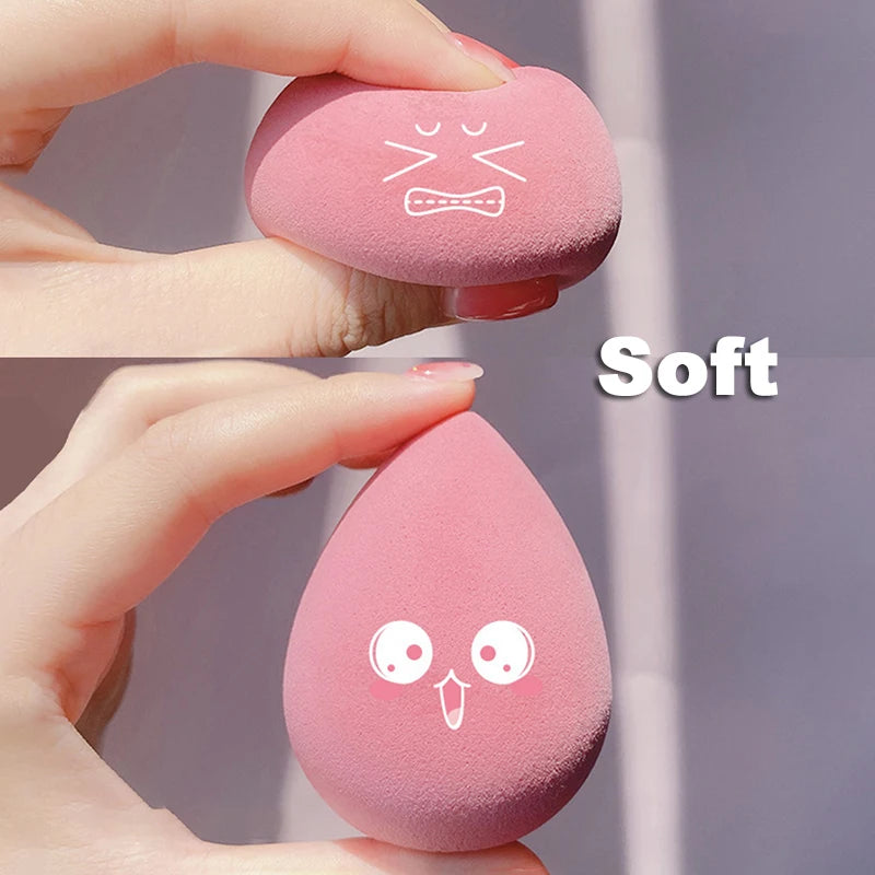 4Pcs Makeup Sponge Powder Puff Dry & Wet Combined Beauty Cosmetic Ball Powder Puff Bevel Cut Make Up Sponge Foundation Tools