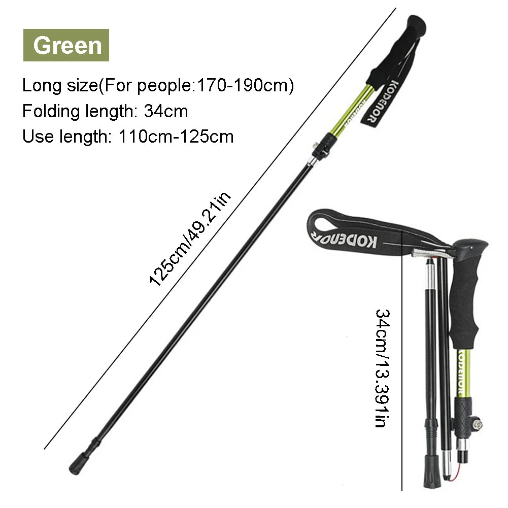 Aluminum Trekking Pole Collapsible Trekking Hiking Pole Adjustable Walking Stick Walking Pole Hiking Tool for Men and Women