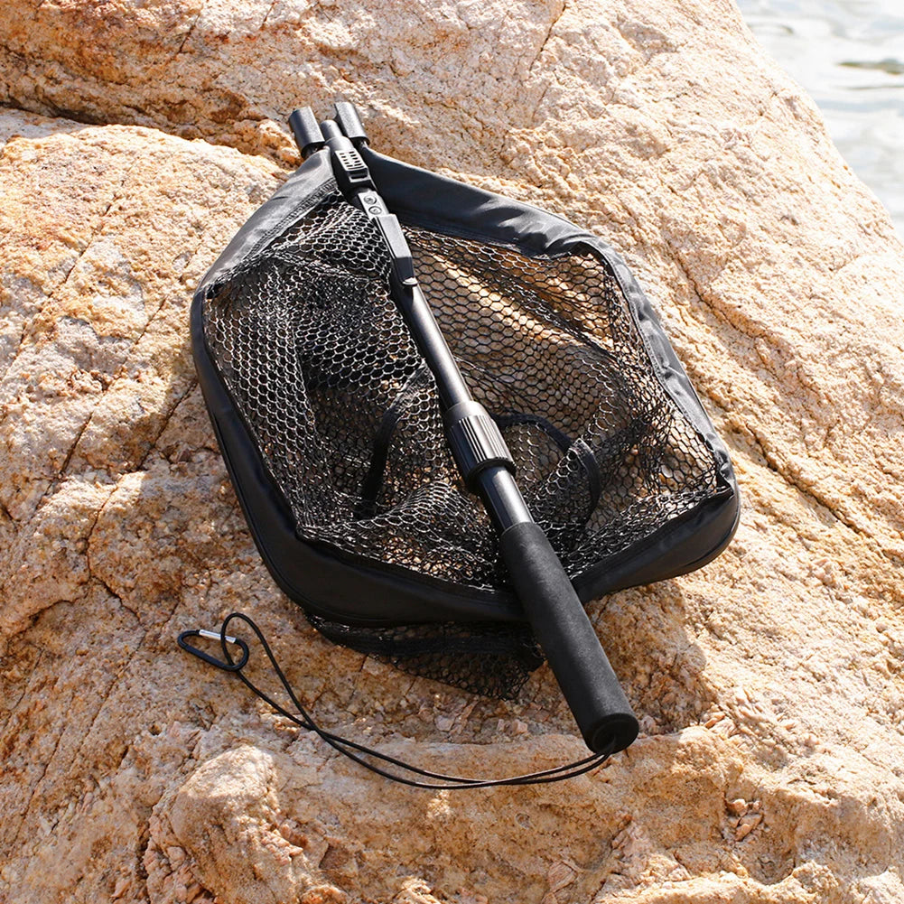 Folding Fishing Landing Net Telescopic Fishing Net EVA Handle Trout Fishing Landing Net Portable Lightweight Fishing Tackles