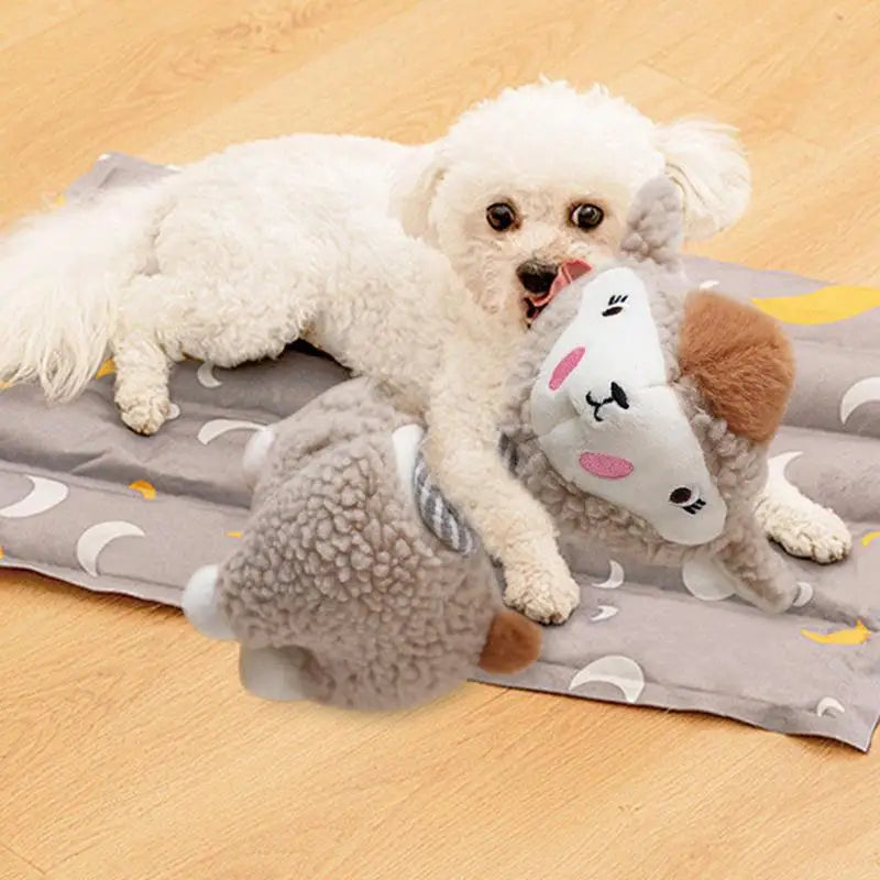 Dog Toys Stuffed Alpaca Chew Squeaking Pet Toy Cute Plush Puzzle Interactive Toy For Dog Cat Chew Squeaky Pet Molar Toy