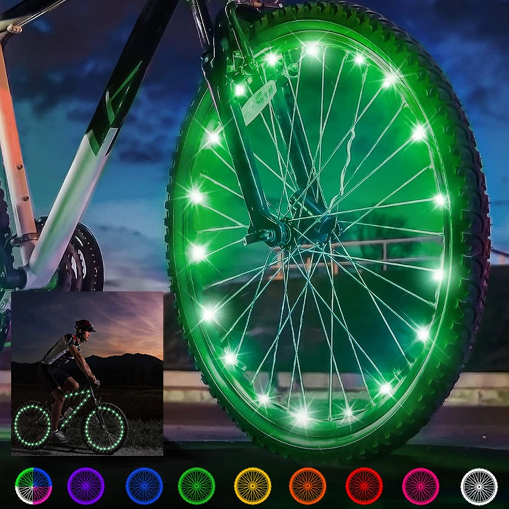 Bicycle Spoke Lights Waterproof Cycling Decoration Safety Warning Tire Strip Light Remote Control for Kids Adults Night Riding