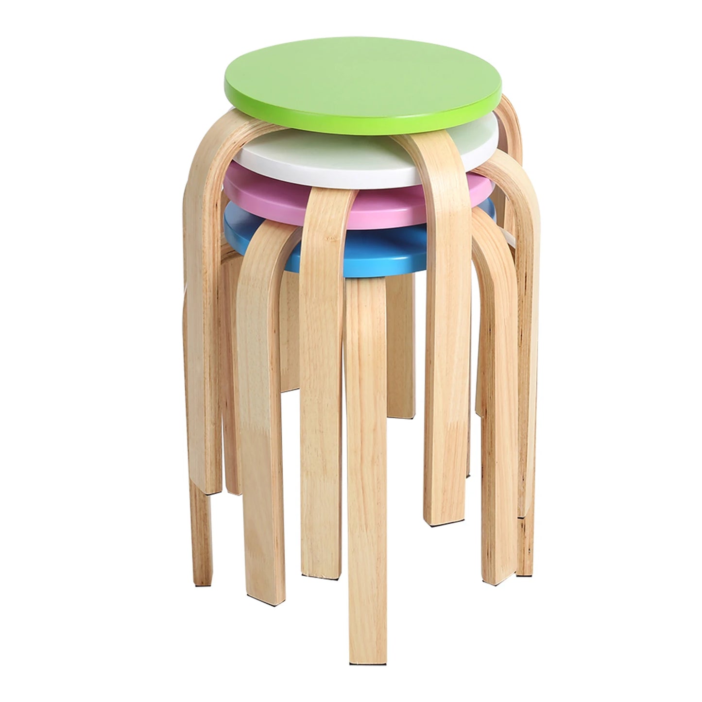 Anti-Slip Bent Wood Stacking Stool Candy Color Home Furniture Kids Room Decor Bentwood Stool Stool Kids Stool Wooden Stool