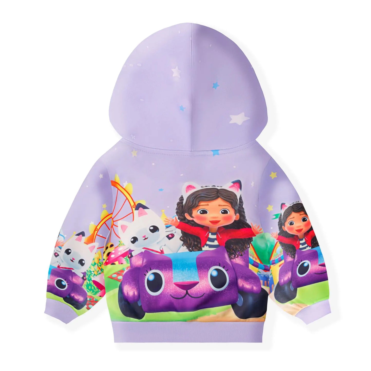 2-16Y Cartoon Gabby Dollhouse Cats Clothes Kids Pullover Jacket with Hooded and Zipper Baby Boys Sweatshirt Girls Casual Outwear