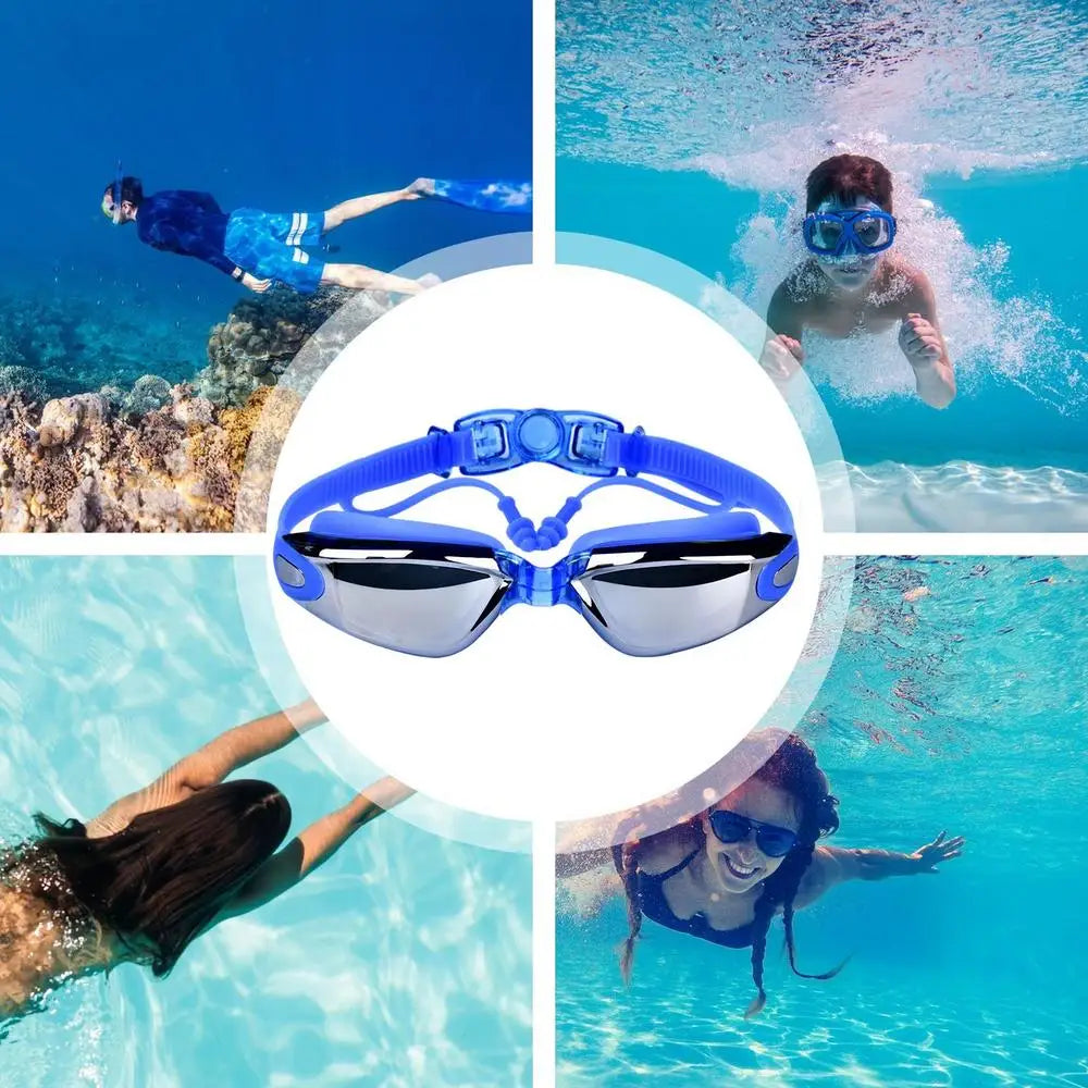 Swimming Goggles Swimming Goggles With Earplug Uv Protection Clear Anti-Fog Lenses Swim Goggles For Men Women Youth