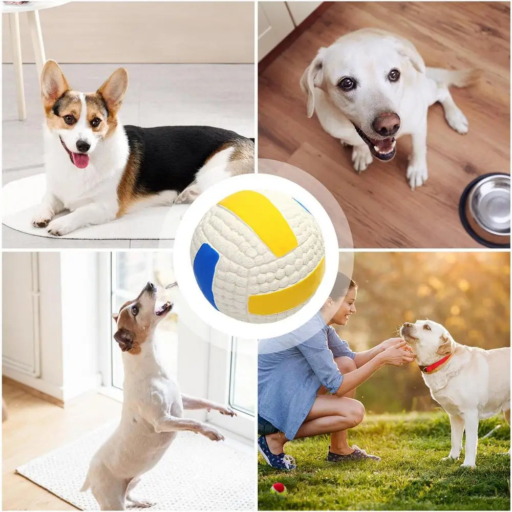 Dog Squeaky Teething Ball Funny Soft Puppy Chewing Sports Ball Squeaky Toy Pet Accessories Interactive Puppy Squeaky Sports Ball