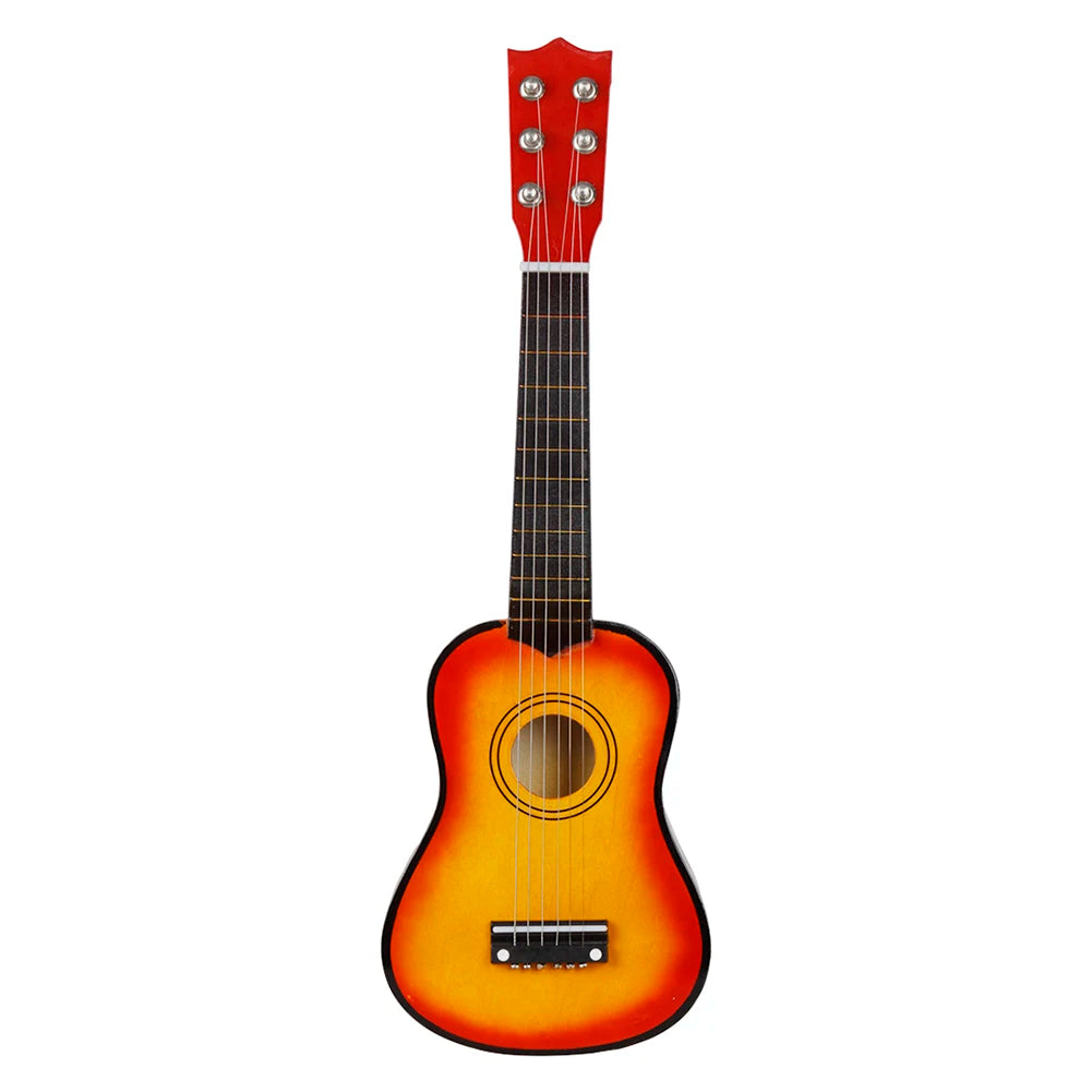 21 Inch Acoustic Guitar Ukulele for Beginners 6 Strings Basswood Guitar with Picks for Children Kids Beginners