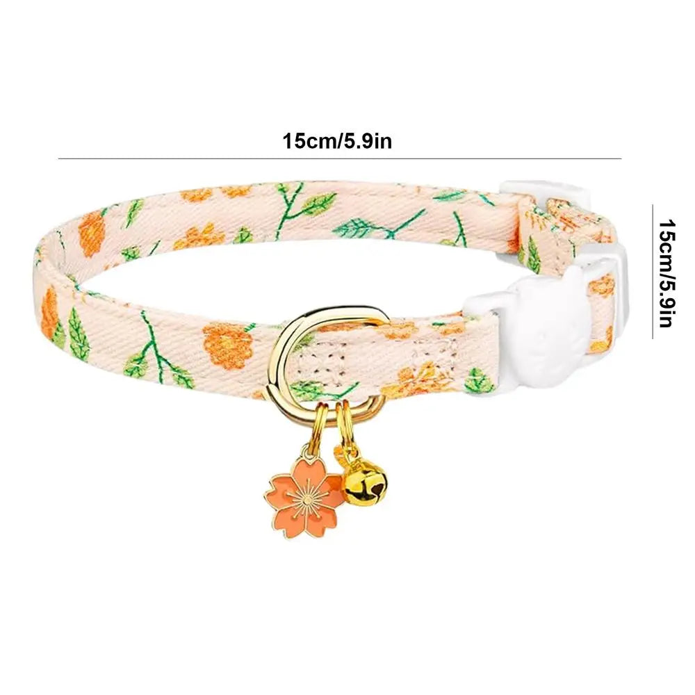 Breakaway Collar Cute Flower Pendant Break Away Collar Adjustable Breakaway Collar Small Boy Cat Collars Outdoor Pet Collar