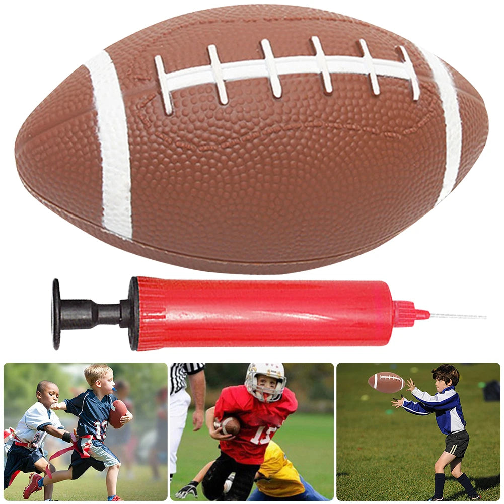 Teenagers Rugby Ball American Football Anti Slip Child Toys Footballs with Inflator Children Game Ball for Kids Students