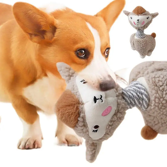 Dog Toys Stuffed Alpaca Chew Squeaking Pet Toy Cute Plush Puzzle Interactive Toy For Dog Cat Chew Squeaky Pet Molar Toy