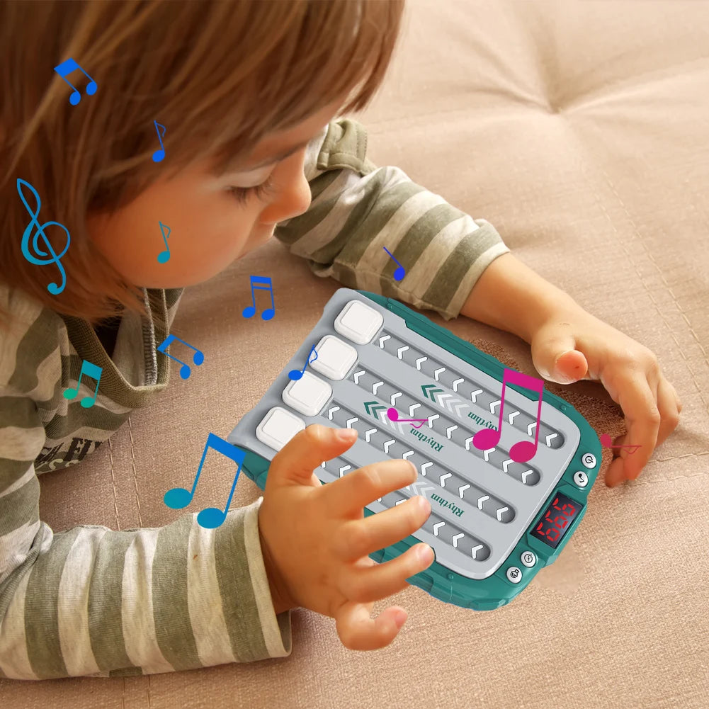 Interactive Handheld Rhythm Game Machine Travel Toy Rhythm Handheld Console Game Birthday Christmas Gifts for Kids