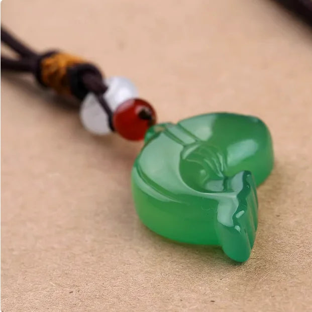 Natural green agate chalcedony Dolphin Jade pendant Necklace Pendant Small animal children's pendant B74