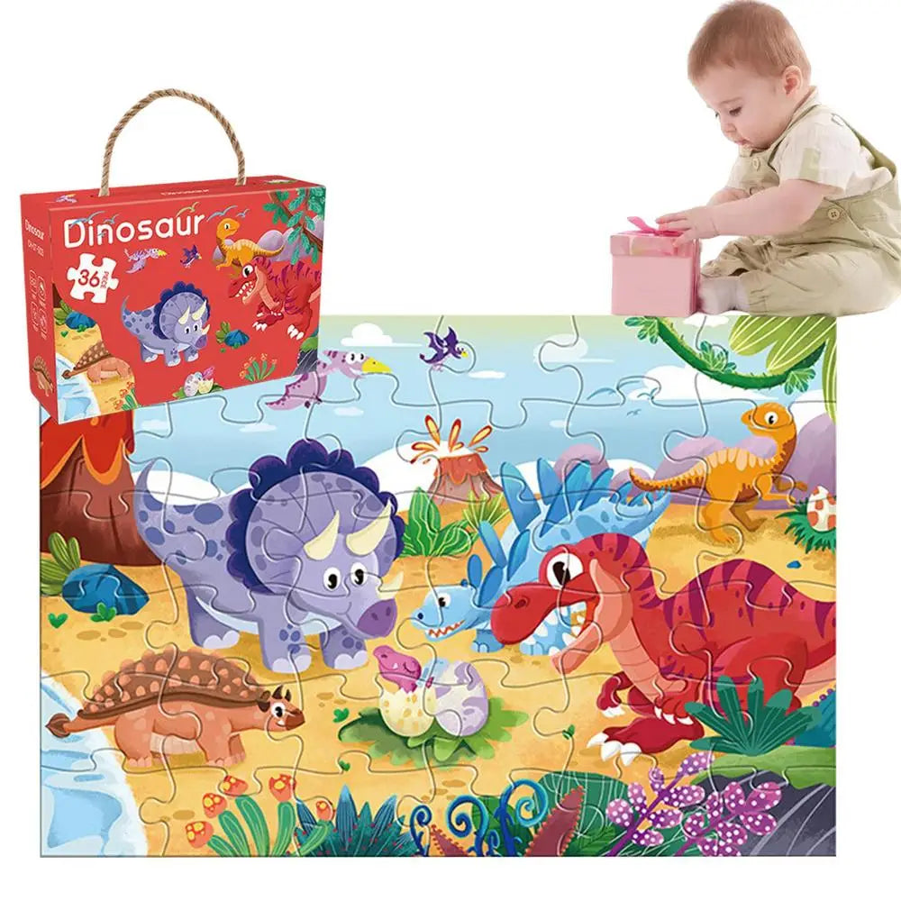 Dinosaurs Puzzles For Kids 36 Piece Creative Fun Floor Puzzles Early Educational Learning Toy For Above 3 Years Kids Boys Girls