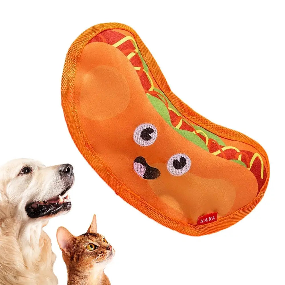 Hamburger Dog Toy Simulation French Fries Soft Plush Molar Toys With Sound Food Design Pet Teeth Hamburger Chew Novelty Toy Bite