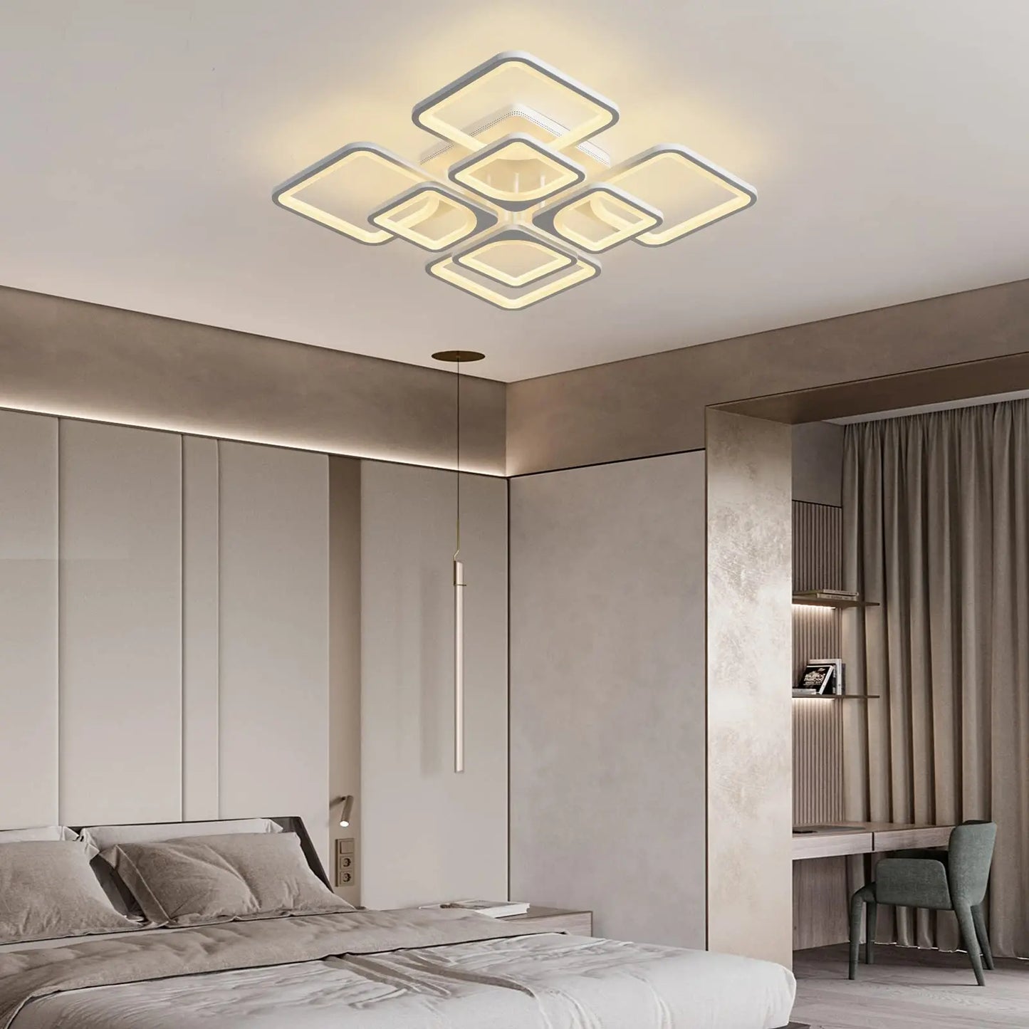 Modern LED Ceiling Lights Acrylic chandelier Luminaire Lamp Remote control Dimmable Hanging Lamp Home Decoration Daily Lighting