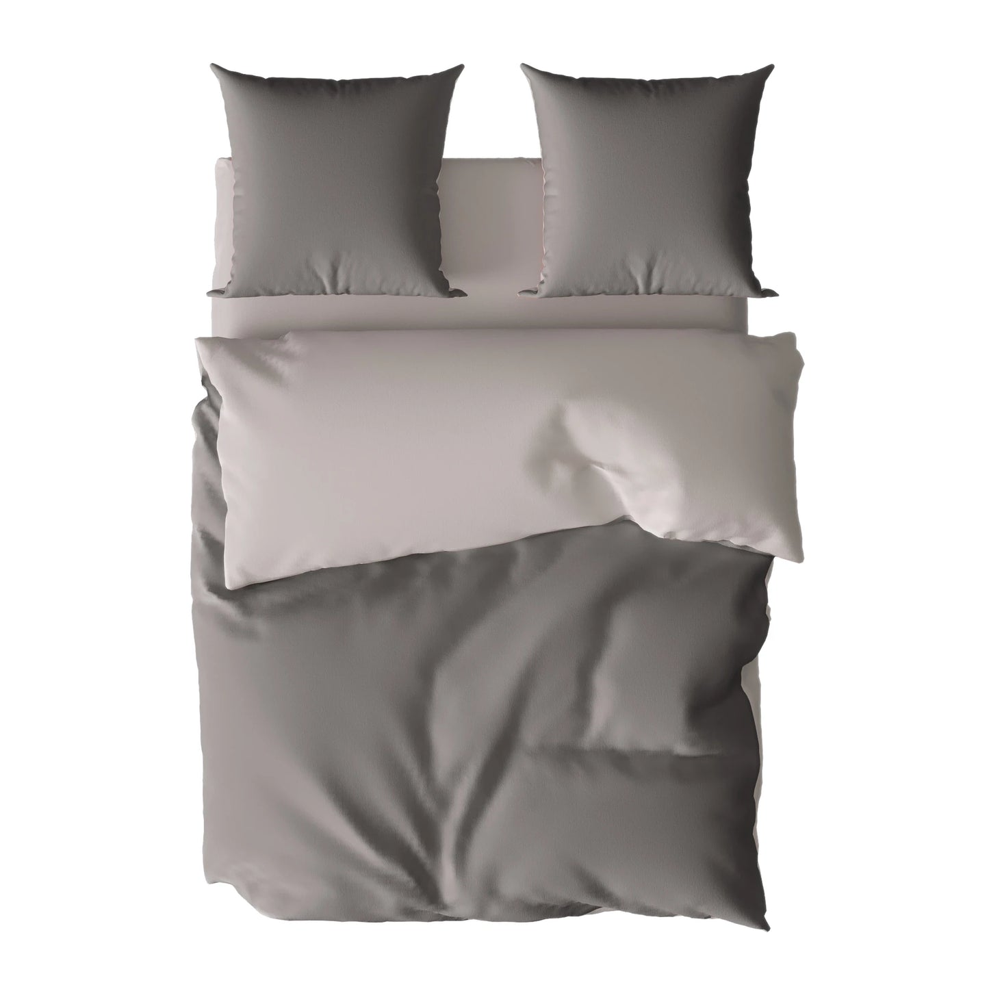 Bed Linen160x200cm 4-Piece Bedding Sets,1 Duvet Cover 155x220cm&2 Pillowcase 80x80cm&1 Fitted Sheet 160x200x30cm,Polyester,grey